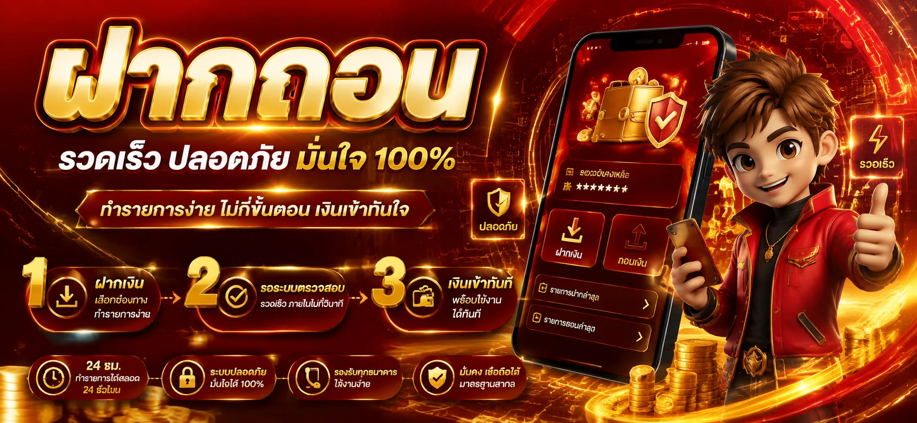 ระบบฝากถอนออโต้ SATHU1688 รวดเร็วตลอด 24 ชั่วโมง